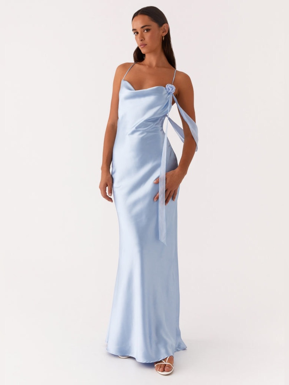 Peppermayo Too Sweet Satin Maxi‎ Dress - Blue size 14 NWT